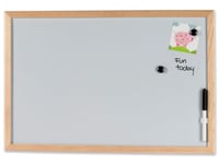 Whiteboard 60x40 cm magnetisk med træramme inkl. 1 marker og 2 magneter