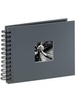 Hama "Fine Art" Spiral Album 24 x 17 cm 50 Black Pages grey