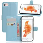 Apple iPhone SE (3nd Gen) PU Wallet (LightBlue) Case LightBlue