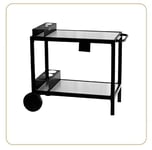 LITTLE BALANCE 8573 Chariot Multi-Pro, Chariot pour Plancha Barbecue, Desserte à roulettes, Acier 1090 x 570 x 870 mm INOX/Noir