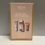 REN GLOW ONE STEP FURTHER GIFT SET RECYCLABLE SKINCARE KIT BRAND NEW