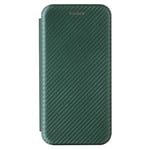 VGANA Wallet Case for MOTO Motorola G30, Carbon Fiber Waterproof Filp Book Cover. Green