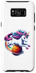 Coque pour Galaxy S8+ Licorne équitation basket-ball garçons filles hommes femmes enfants adultes