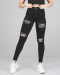 Weightless Caressa High Waist Ripped Jeans Black - 28", XS