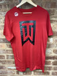 BNWT Tiger Woods x Nike Golf DriFit Red TW Logo T-Shirt~ Men's M Medium