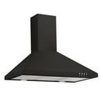 Parmco Canopy Rangehood 90cm 1,000m3/h max. extraction Black with Push Button Control