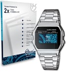 Bruni 2x Protective Film for Casio A158WEA-1EF Screen Protector