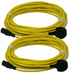 Power Cable For Karcher T7/1 T9/1 T10/1 T12/1  Vacuum Yellow Mains Flex Lead x 2