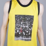 MENS NIKE AIR JORDAN LAST SHOT TANK TOP VEST SIZE S (AQ0697 719)BLACK/YELLOW/RED