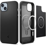 Spigen iPhone 14 Plus (6.7) Mag Armor MagFit Case - Black MagSafe Compatible - Certified Military-Grade Protection - Durable Back Panel + TPU Bumper