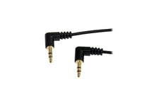 StarTech.com 1 ft. (0.3 m) Right Angle 3.5 mm Audio Cable - 3.5mm Slim Audio Cable - Right Angle - Male/Male - Aux Cable (MU1MMS2RA) - ljudkabel - 30 cm