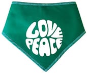Spoilt Rotten Pets (S4) Love & Peace - Hey Man! Green Laid Back Hippy Dog Bandana - Festival Fancy Dress Costume For Dogs (XL Large Dog Husky, GSD, Newfies & Chow)