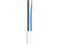 Platt kabel, PVC 2x0,75 mm² PKLF vit 300/300V ring, kabeldiameter 3,8x6,3 mm - (100 meter)