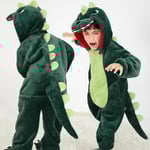 Barn Dinosaurie Onesie Maskeraddräkt Flanell Djur En-delad Pyjamas Tecknad XS 3-4 Years