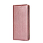 GOGME Case for OPPO Reno 4 Pro 5G (OPPO Reno4 Pro 5G), Premium PU Leather Magnetic Automatic Adsorption Wallet Case Cover with Flip Stand and Credit Card Slots, Rose Gold
