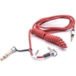 vhbw Câble audio AUX compatible avec Monster Beats by Dr. Dre Solo 3 Wireless casque - Avec prise jack 3,5 mm, vers 6,3 mm, 150 cm rouge
