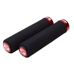 SRAM Locking Foam Grips & End Plugs - Black/Red - 129mm