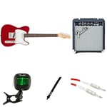 Fender Squier Debut Telecaster Electric Guitar Kit for Beginners, includes Amplifier, Cable, Strap, and Tuner, Dakota Red