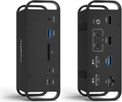 NÖRDIC 2 til 14 USB-C Macbook-dokkingstasjon to skjermer 2xHDMI 4K60Hz 7xUSB 1xUSB-C PD65W 1xRJ45 1xAudio 1xSD Thunderbolt 3/4 USB4