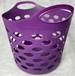 CH Washing Basket 30 Litre Laundry Clothes Hamper Storage Bin Organiser Flexible (Purple)