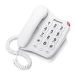 Big Button Phone 110 Corded - BINATONE Hearing Aid Compatible White