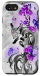 Coque pour iPhone SE (2020) / 7 / 8 Renard Kawaii Renard Cerisier Fleurs Violet Fleur Lavande