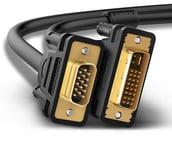 UGREEN DVI to VGA, DVI-I 24+5 to VGA Male to Male Digital Video Cable Dual Link Gold Plated Support 1080P for Gaming, DVD, Laptop, HDTV and Projector (1.5M)