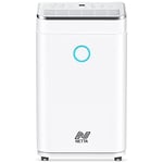 NETTA 20L/Day Low Energy Dehumidifier - Digital Control Panel, Continuous Drainage, Auto Restart, 24 Hour Timer, 6.5L Tank - For Damp, Mould Control, Laundry Drying