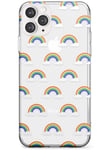 Small Rainbow Pattern Slim Phone Case for iPhone 12 Pro Max | Clear Silicone TPU Protective Lightweight Ultra Thin Cover Pattern Printed | Cute Rainbows Colourful Transparent Clear