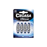 Cegasa Lithium Battery FR6 AA BL4, Black, Standard