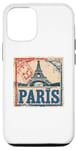 Coque pour iPhone 14 Pro Timbre Paris Vintage 3