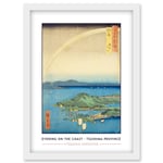 A Fine Evening on the Coast, Tsushima Province Tsushima Province Utagawa Hiroshige Japan Woodblock Classic Collection Artwork Framed Wall Art Print A4