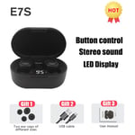 E7S pro Casque sans fil 5.0 Écouteurs Bluetooth HIFI Casques de son sans perte Sport Mini TWS Écouteurs pour téléphones xiaomi lenovo-Écouteurs noirs