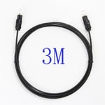Cordon de cable à fibre optique audio Toslink SPDIF numérique plaqué or, 3M