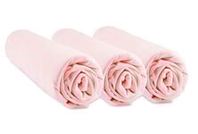 Lot de 3 Draps Housse Bébé pour Couffin Berceau Nacelle Lit Bébé Parapluie | 70x140 cm | Rose | Bambou Hypoallergénique | Extensible | Doux Respirant |Easy Dort | Certifié Oeko-Tex | Europe