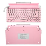 (Pink)BROLEO Gaming Keyboard Knob Control Mechanical Keyboard 83 Keys Round