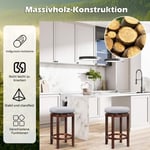 Set med 2 pallar i bänkhöjd 66 cm höga svängbara barstolar 42 x 42 x 66 cm grå och brun