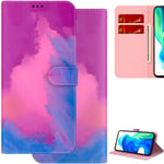 DodoBuy Case for OnePlus 8, Painting Design Magnetic Flip Folio Cover Wallet PU Leather Bag Pouch Stand Card Slots Holder - Purple