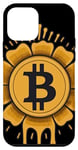 Coque pour iPhone 12 mini Fleur Bitcoin pour ceux qui aiment le bitcoin ou la crypto-monnaie