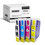 COCADEEX Empty Refillable Ink Cartridge Replacement for 603 or 603XL Ink,for XP-4150 XP-4155 XP-3100 XP-4100 XP-2100 XP-2105 XP-3105 XP-4105 WF-2810 WF-2830 WF-2835 WF-2850 Printer