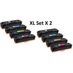 HP toner 203X Dubbelt Set CF540X, CF541X, CF542X, CF543X (21400 sidor). Kompatibla (ej HP original) tonerkassetter. 203A