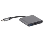 HC 04 Multifunktionell 3 i 1 Hub Typ C till HDMI Utgång HD Konverter Adapter Dockningsstation (grå)