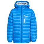 Trespass Kids Morley Compact Pack Away Warm Waterproof Winter/Rain Jacket/Outdoor Jacket with Hood - Blue, 5/6