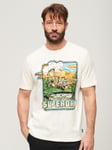 Superdry Neon Travel Graphic Loose T-Shirt, Off White/Multi