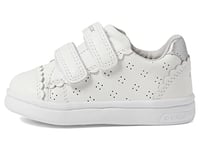 Geox B Djrock Girl Sneaker, White Silver, 4 UK