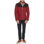 Tommy Hilfiger Men's Classic Zip Front Polar Fleece Jacket, Black/Red, S