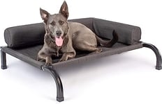 PetFusion Ultimate Lit surélevé pour chien avec cadre en acier durable, mobilier de jardin pour chiens, lit rafraîchissant et résistant à l'eau avec housse de protection – XL (119,4 x 109,2 x 27,9 cm)