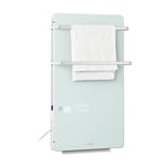 KLARSTEIN Hot Spot Crystal Flow - Radiateur electrique extra plat, Chauffage infrarouge, Panneau rayonnant, Sèche-serviettes, 45x82 cm, Jusqu'à 36 m², 2000 W, 5-40 °C- Blanc