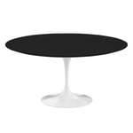 Knoll - Saarinen Round Table - Matbord Ø 152 cm Vitt underrede skiva i Svart laminat - Matbord