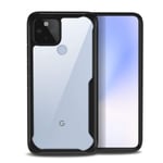 Olixar for Google Pixel 4a 5G Case - Shockproof Transparent Bumper Cover - Hard Slim Frame with Drop Protection - Anti-Scratch Clear Back - NovaShield - Black